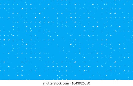 Seamless background pattern of evenly spaced white integrated circuit symbols of different sizes and opacity. Vector illustration on light blue background with stars