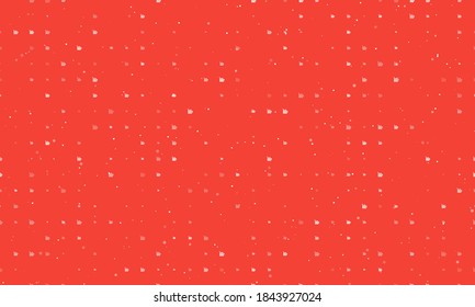 Seamless background pattern of evenly spaced white chart down symbols of different sizes and opacity. Vector illustration on red background with stars