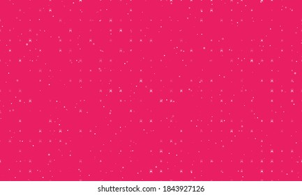 Seamless background pattern of evenly spaced white champagne toast symbols of different sizes and opacity. Vector illustration on pink background with stars