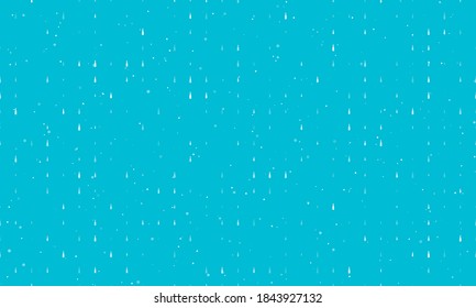 Seamless background pattern of evenly spaced white champagne symbols of different sizes and opacity. Vector illustration on cyan background with stars