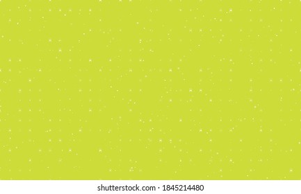 Seamless background pattern of evenly spaced white champagne toast symbols of different sizes and opacity. Vector illustration on lime background with stars