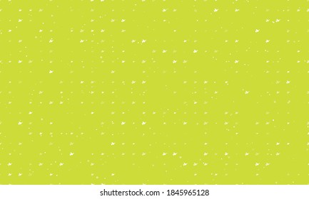 Seamless background pattern of evenly spaced white dove of peace symbols of different sizes and opacity. Vector illustration on lime background with stars