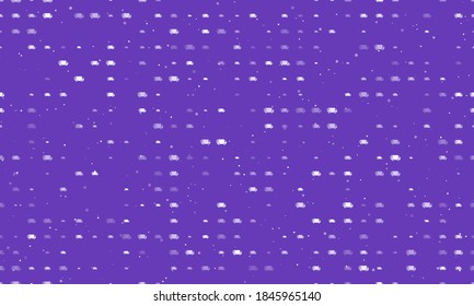 Seamless background pattern of evenly spaced white delivery symbols of different sizes and opacity. Vector illustration on deep purple background with stars