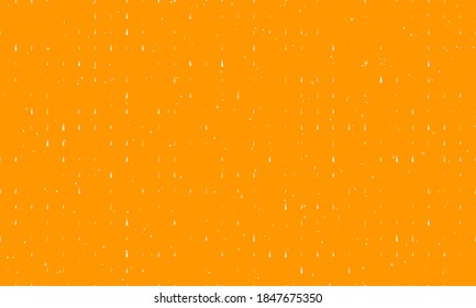 Nahtlose Hintergrundmuster mit gleichmäßig verteilten weißen Champagnersymbolen unterschiedlicher Größe und Deckkraft. Vektorgrafik auf orangefarbenem Hintergrund mit Sternen