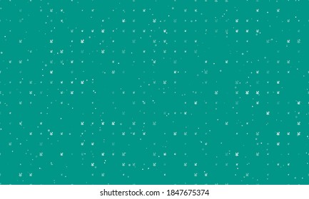 Seamless background pattern of evenly spaced white school supplies symbols of different sizes and opacity. Vector illustration on teal background with stars