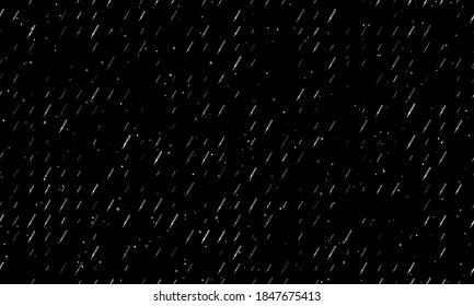 Seamless background pattern of evenly spaced white thermometer symbols of different sizes and opacity. Vector illustration on black background with stars