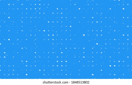 Seamless background pattern of evenly spaced white mask symbols of different sizes and opacity. Vector illustration on blue background with stars