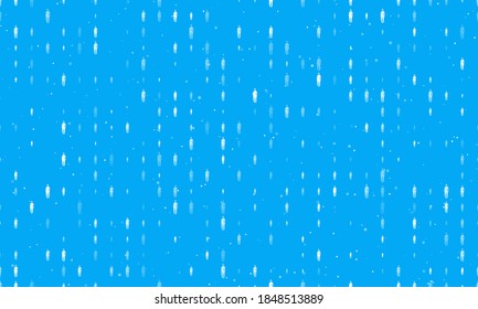 Seamless background pattern of evenly spaced white burkini symbols of different sizes and opacity. Vector illustration on light blue background with stars
