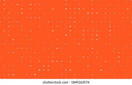 Seamless background pattern of evenly spaced white square academic cap symbols of different sizes and opacity. Vector illustration on deep orange background with stars