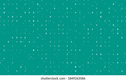 Seamless background pattern of evenly spaced white office building symbols of different sizes and opacity. Vector illustration on teal background with stars
