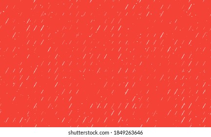 Seamless background pattern of evenly spaced white thermometer symbols of different sizes and opacity. Vector illustration on red background with stars