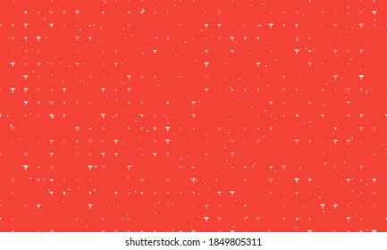 Seamless background pattern of evenly spaced white caduceus symbols of different sizes and opacity. Vector illustration on red background with stars