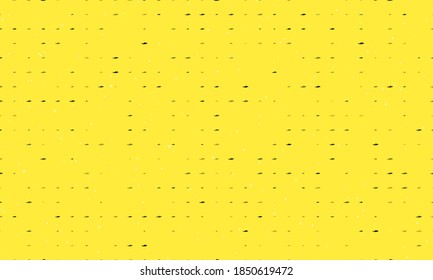 Seamless background pattern of evenly spaced black dolphin symbols of different sizes and opacity. Vector illustration on yellow background with stars