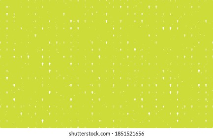 Seamless background pattern of evenly spaced white lamp symbols of different sizes and opacity. Vector illustration on lime background with stars