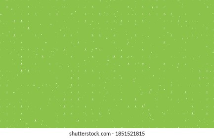 Seamless background pattern of evenly spaced white garland light bulb symbols of different sizes and opacity. Vector illustration on light green background with stars