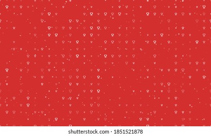 Seamless background pattern of evenly spaced white trophy symbols of different sizes and opacity. Vector illustration on red background with stars