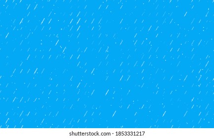 Seamless background pattern of evenly spaced white thermometer symbols of different sizes and opacity. Vector illustration on light blue background with stars