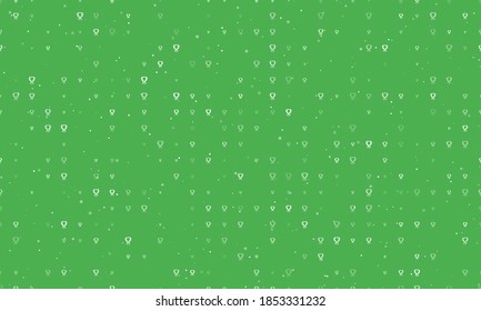 Seamless background pattern of evenly spaced white trophy symbols of different sizes and opacity. Vector illustration on green background with stars