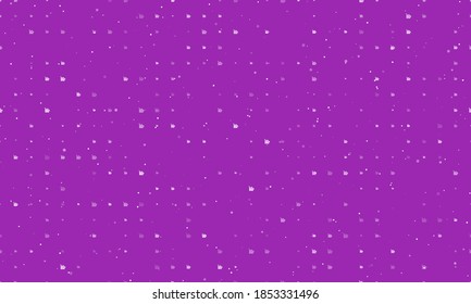 Seamless background pattern of evenly spaced white chart down symbols of different sizes and opacity. Vector illustration on purple background with stars