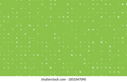 Nahtlose Hintergrundmuster mit gleichmäßig verteiltem weißen Ball prallen die Schildsymbole verschiedener Größen und Deckkraft ab. Vektorgrafik auf hellgrünem Hintergrund mit Sternen