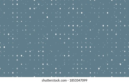 Seamless background pattern of evenly spaced white diamonds of different sizes and opacity. Vector illustration on blue grey background with stars