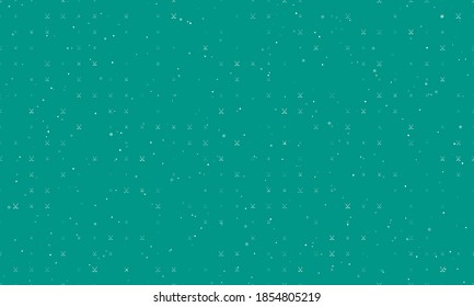 Seamless background pattern of evenly spaced white hockey symbols of different sizes and opacity. Vector illustration on teal background with stars