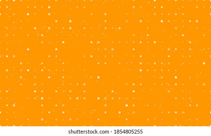 Seamless background pattern of evenly spaced white gift symbols of different sizes and opacity. Vector illustration on orange background with stars