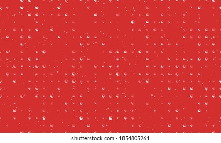 Seamless background pattern of evenly spaced white yin yang symbols of different sizes and opacity. Vector illustration on red background with stars