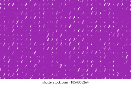 Seamless background pattern of evenly spaced white wristwatch symbols of different sizes and opacity. Vector illustration on purple background with stars