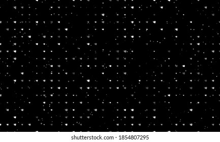 Seamless background pattern of evenly spaced white mask symbols of different sizes and opacity. Vector illustration on black background with stars