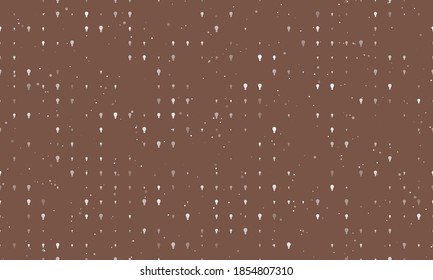 Seamless background pattern of evenly spaced white lamp symbols of different sizes and opacity. Vector illustration on brown background with stars