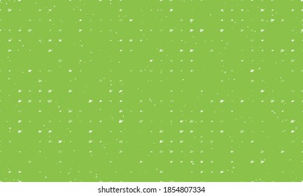 Seamless background pattern of evenly spaced white dove of peace symbols of different sizes and opacity. Vector illustration on light green background with stars