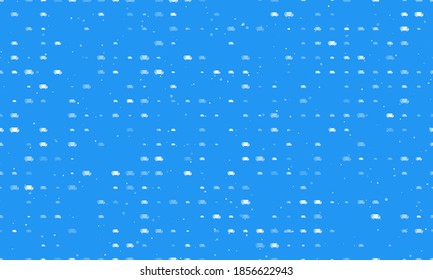 Seamless background pattern of evenly spaced white delivery symbols of different sizes and opacity. Vector illustration on blue background with stars