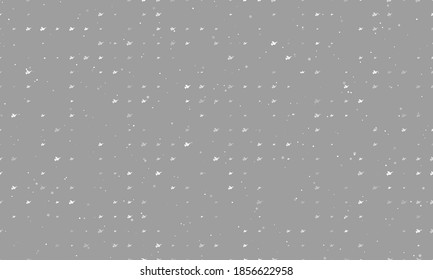 Seamless background pattern of evenly spaced white dove of peace symbols of different sizes and opacity. Vector illustration on grey background with stars
