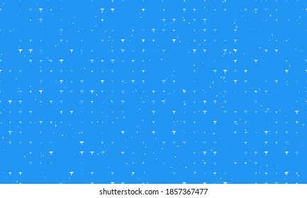 Seamless background pattern of evenly spaced white caduceus symbols of different sizes and opacity. Vector illustration on blue background with stars