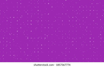 Seamless background pattern of evenly spaced white champagne toast symbols of different sizes and opacity. Vector illustration on purple background with stars