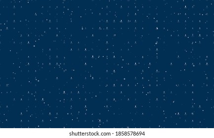 Seamless background pattern of evenly spaced white garland light bulb symbols of different sizes and opacity. Vector illustration on dark blue background with stars