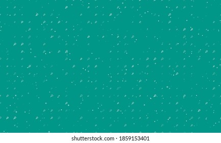 Seamless background pattern of evenly spaced white tennis symbols of different sizes and opacity. Vector illustration on teal background with stars