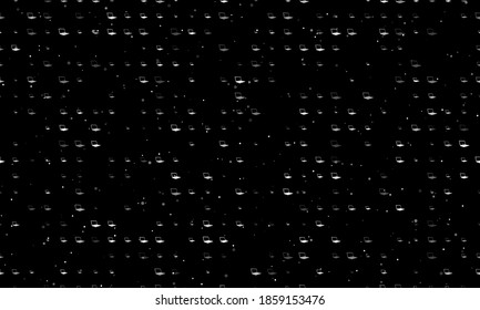 Seamless background pattern of evenly spaced white notebook symbols of different sizes and opacity. Vector illustration on black background with stars