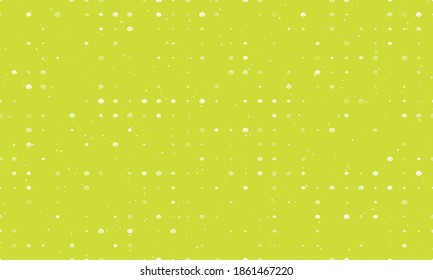 Seamless background pattern of evenly spaced white halloween pumpkin symbols of different sizes and opacity. Vector illustration on lime background with stars