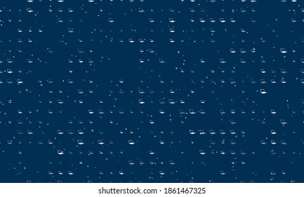 Seamless background pattern of evenly spaced white notebook symbols of different sizes and opacity. Vector illustration on dark blue background with stars