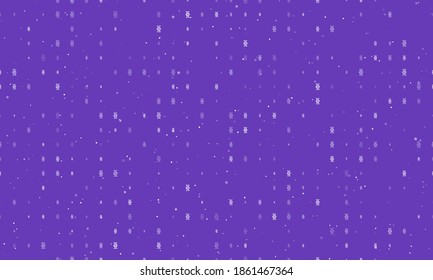 Seamless background pattern of evenly spaced white dna symbols of different sizes and opacity. Vector illustration on deep purple background with stars