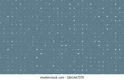 Seamless background pattern of evenly spaced white dove of peace symbols of different sizes and opacity. Vector illustration on blue grey background with stars