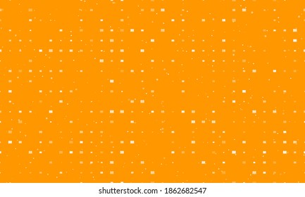 Seamless background pattern of evenly spaced white book symbols of different sizes and opacity. Vector illustration on orange background with stars