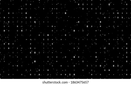 Seamless background pattern of evenly spaced white office building symbols of different sizes and opacity. Vector illustration on black background with stars
