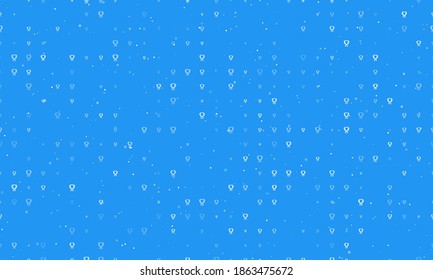 Seamless background pattern of evenly spaced white trophy symbols of different sizes and opacity. Vector illustration on blue background with stars