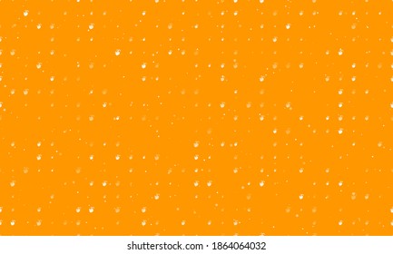 Seamless background pattern of evenly spaced white washing hands symbols of different sizes and opacity. Vector illustration on orange background with stars