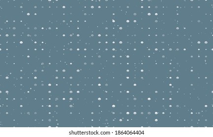 Seamless background pattern of evenly spaced white halloween pumpkin symbols of different sizes and opacity. Vector illustration on blue grey background with stars