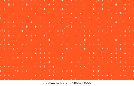 Seamless background pattern of evenly spaced white smart watch symbols of different sizes and opacity. Vector illustration on deep orange background with stars