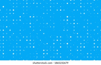 Seamless background pattern of evenly spaced white warning symbols of different sizes and opacity. Vector illustration on light blue background with stars
